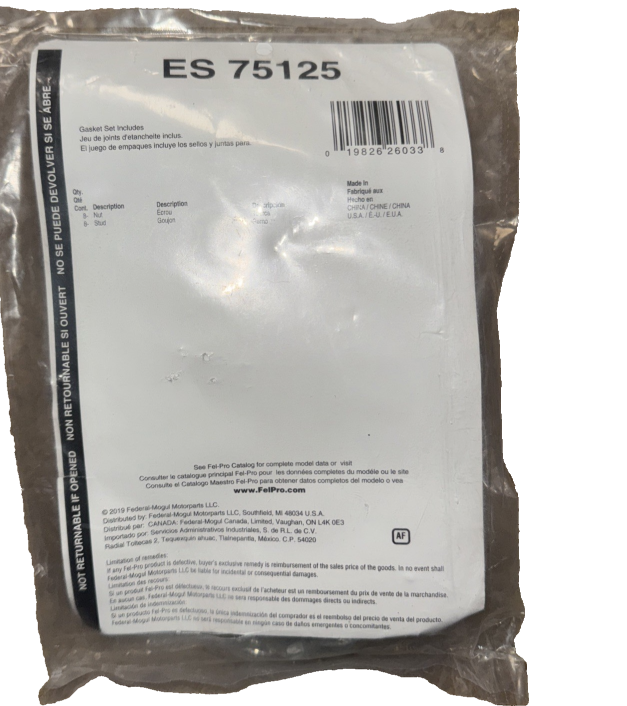 Exhaust Manifold Hardware Kit Fel-Pro ES 75125