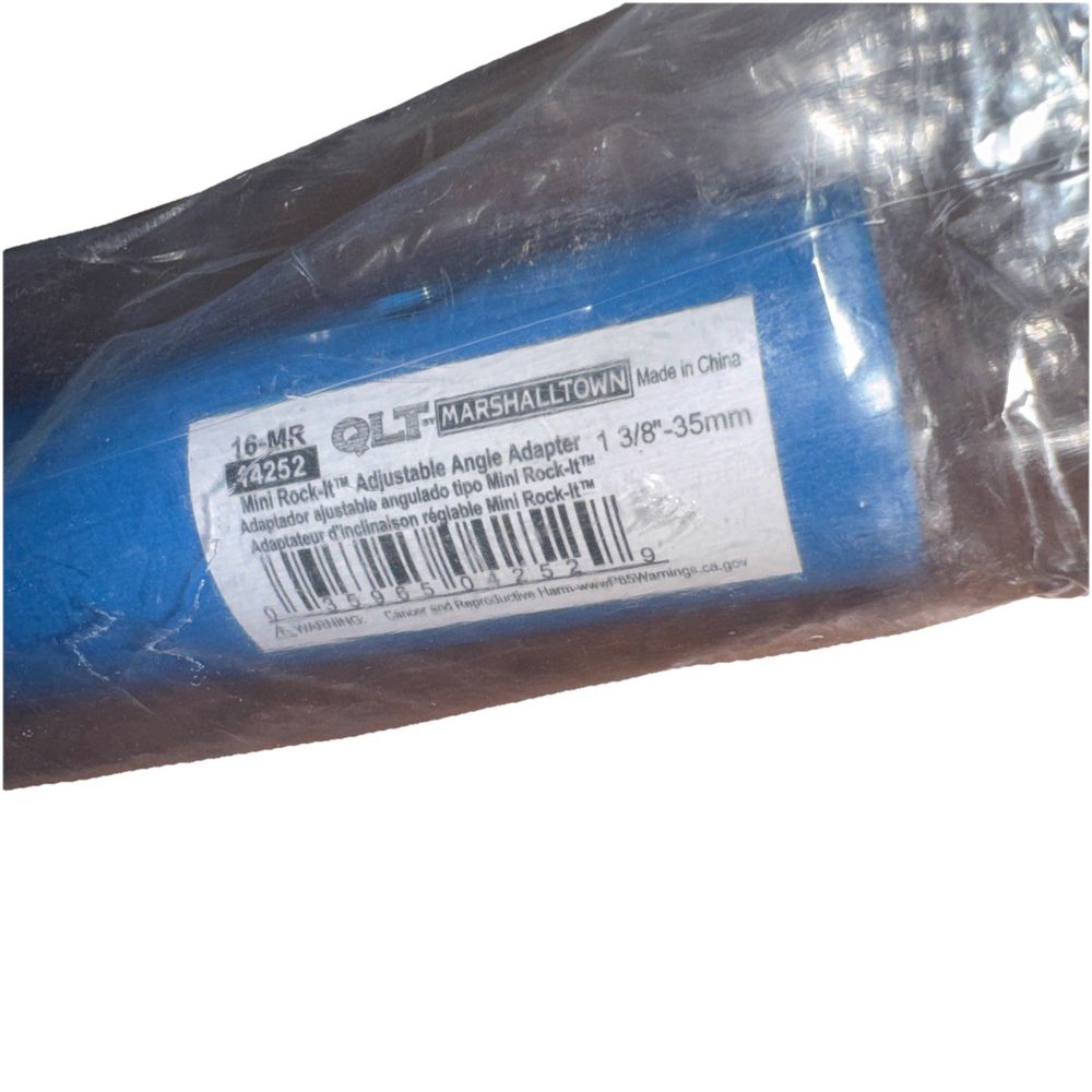 Marshaltown | 16-MR QLT Mini Rock-It Adjustable Angle Adapters for 1-3/8" Handle, DaveyDooDeals – a blue plastic bag with a label on it