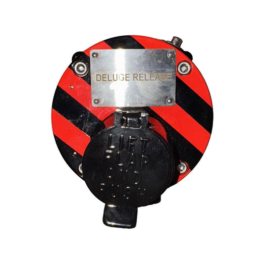 SM87PBLD Eaton Fire Alarm Call Point Range – a red and black metal plate with a metal plate on it
