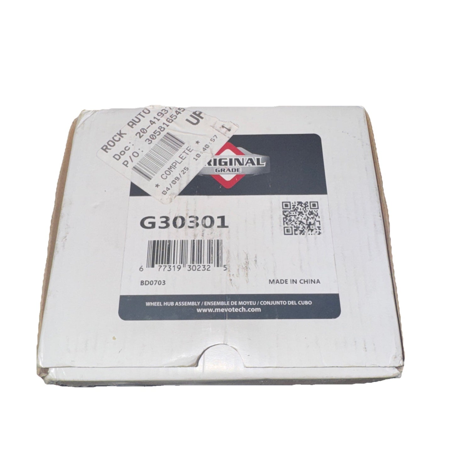 MEVOTECH ORIGINAL GRADE - G30301 - Front Hub Assembly