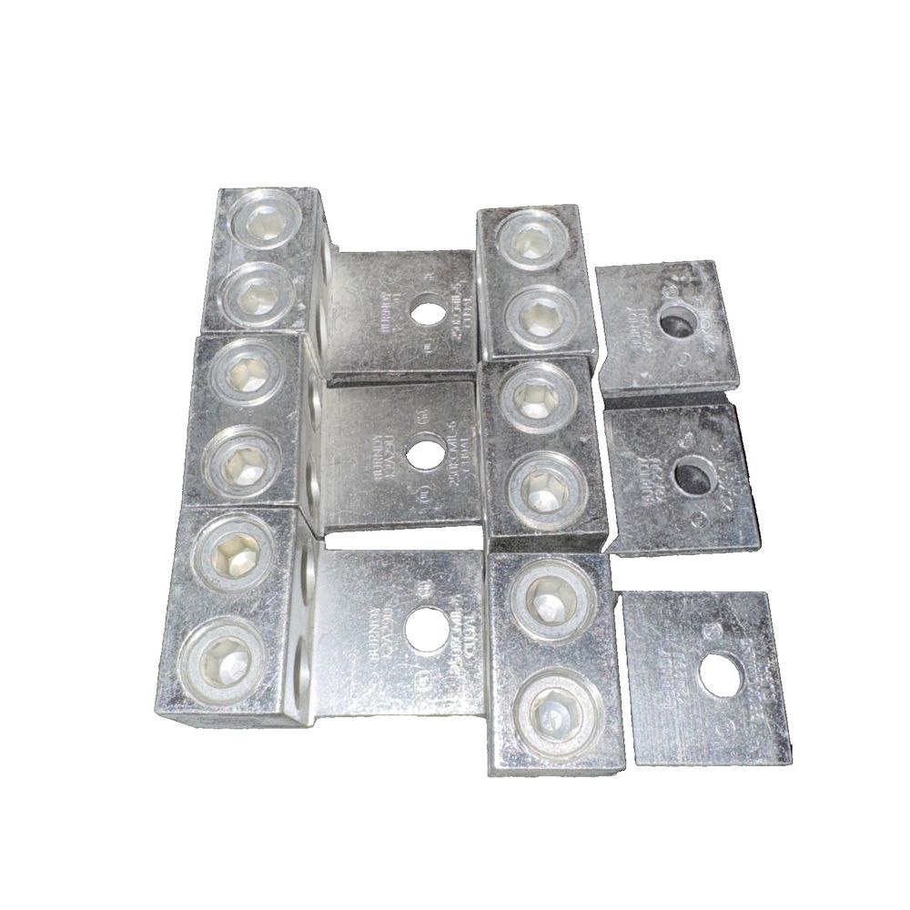 BUR K2A29U 250 ALCU 2H TERM LUG 6 Pack, BURNDY – a set of four square steel brackets
