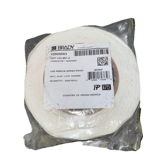Brady THT-133-461-3 Rectangle Thermal Transfer Printable Label, 1-5/8" x 0.6" x, DaveyDooDeals – a roll of white tape on a white background