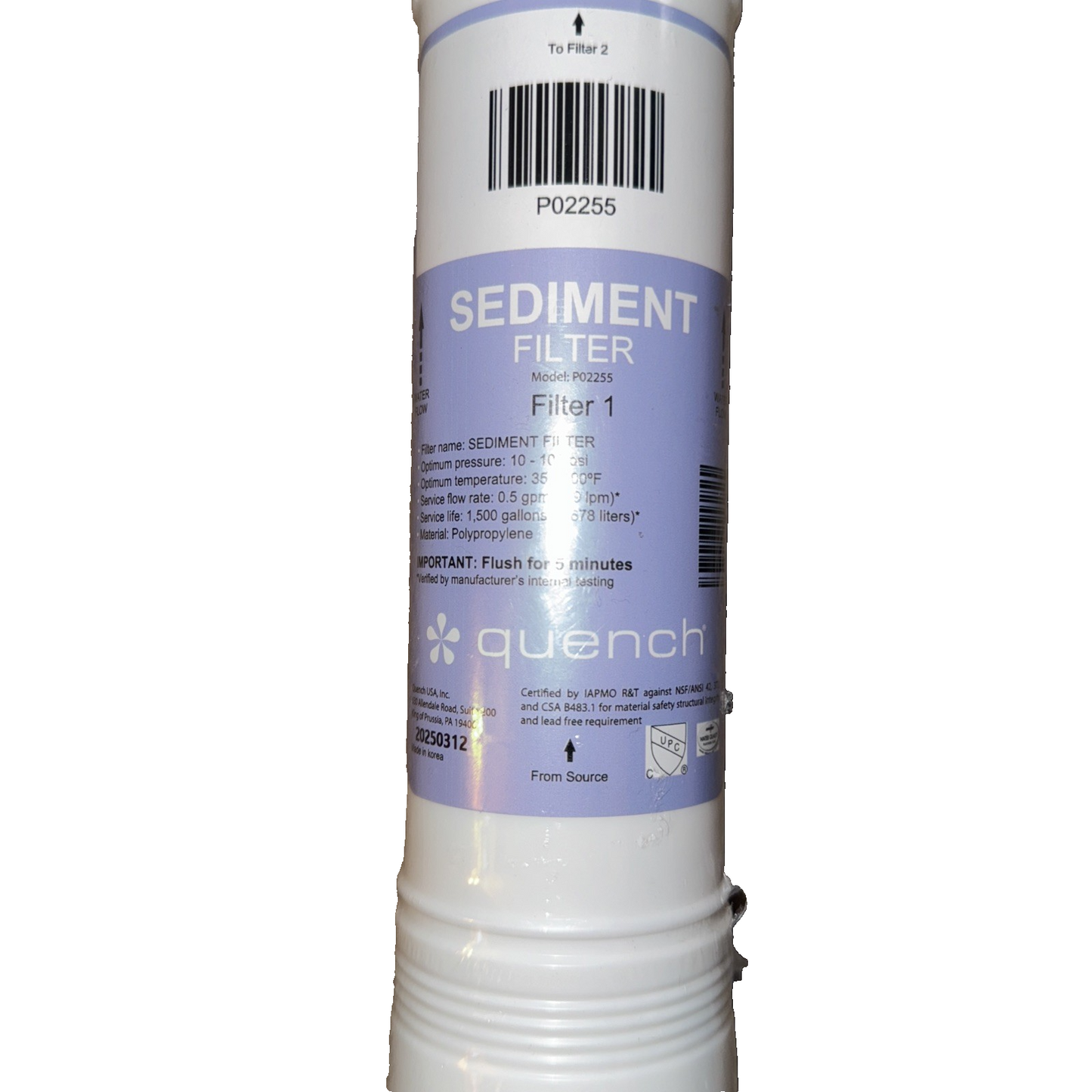 P02255 Replacement Filter for Bottleless Water Cooler Quench