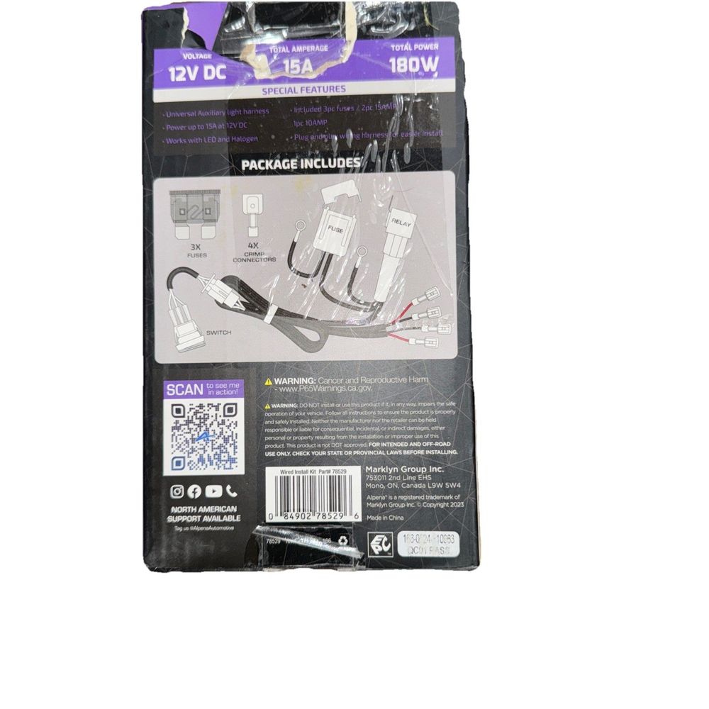 Alpena Wired Install Kit – the packaging for the dv - l4w
