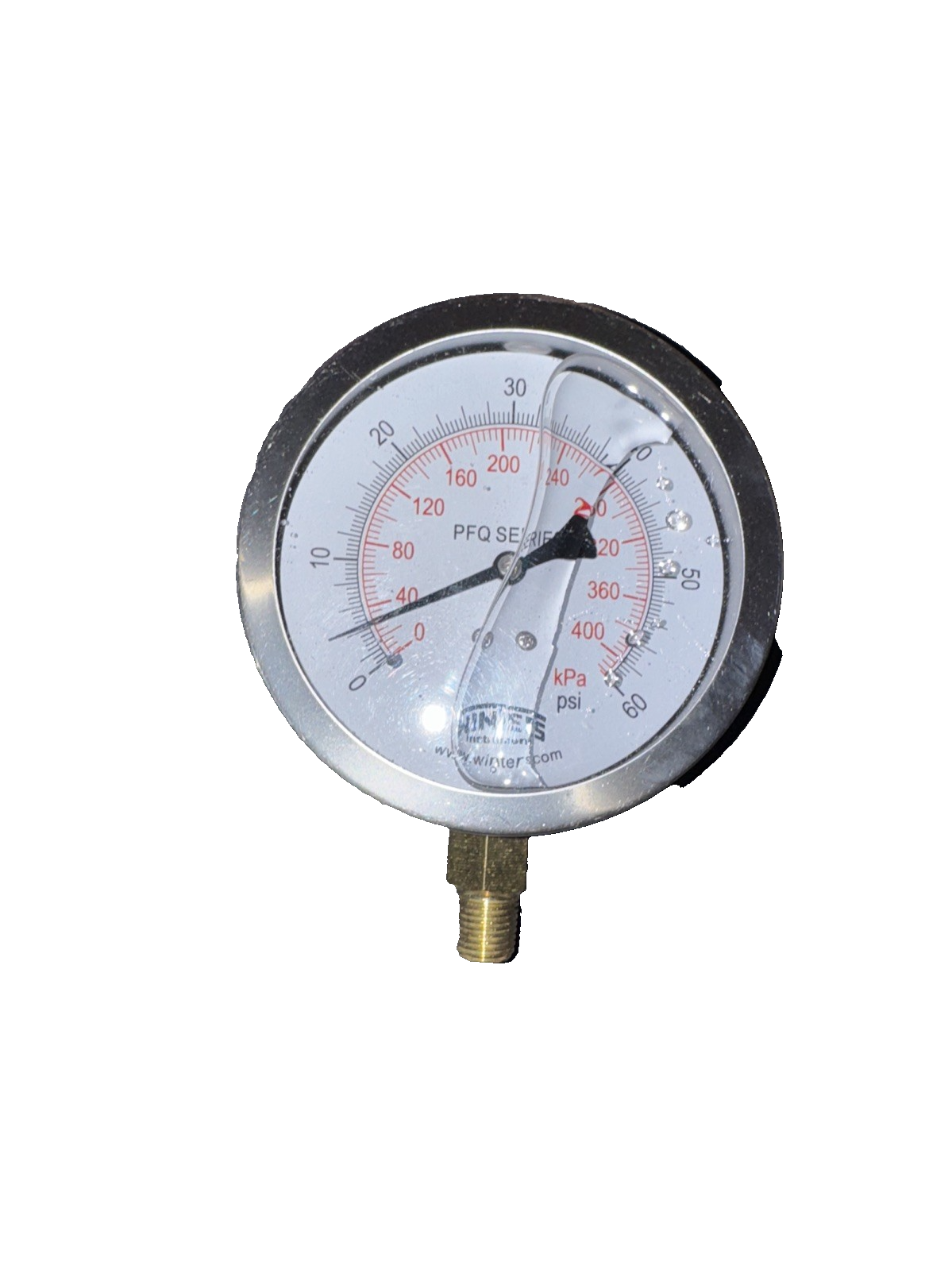Winters PFQ Series Stainless Steel 304 Dual Scale Liquid Filled Pressure Gauge