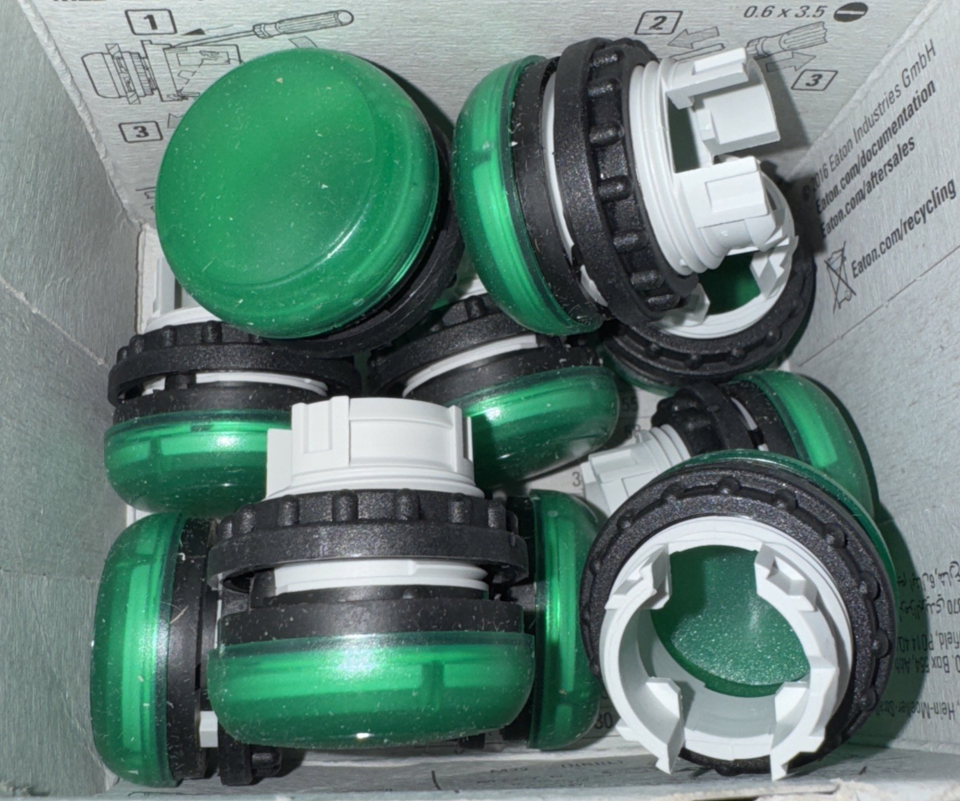M22-L-G Indicator light, RMQ-Titan, Flush, green Eaton 10 pack