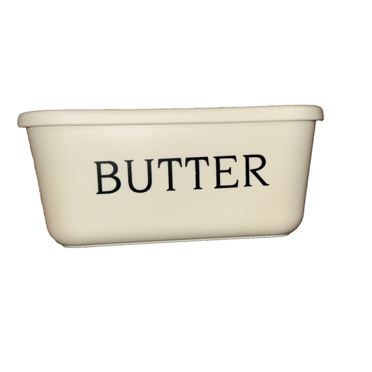 White Butter Dish With Built in Spreading Knife