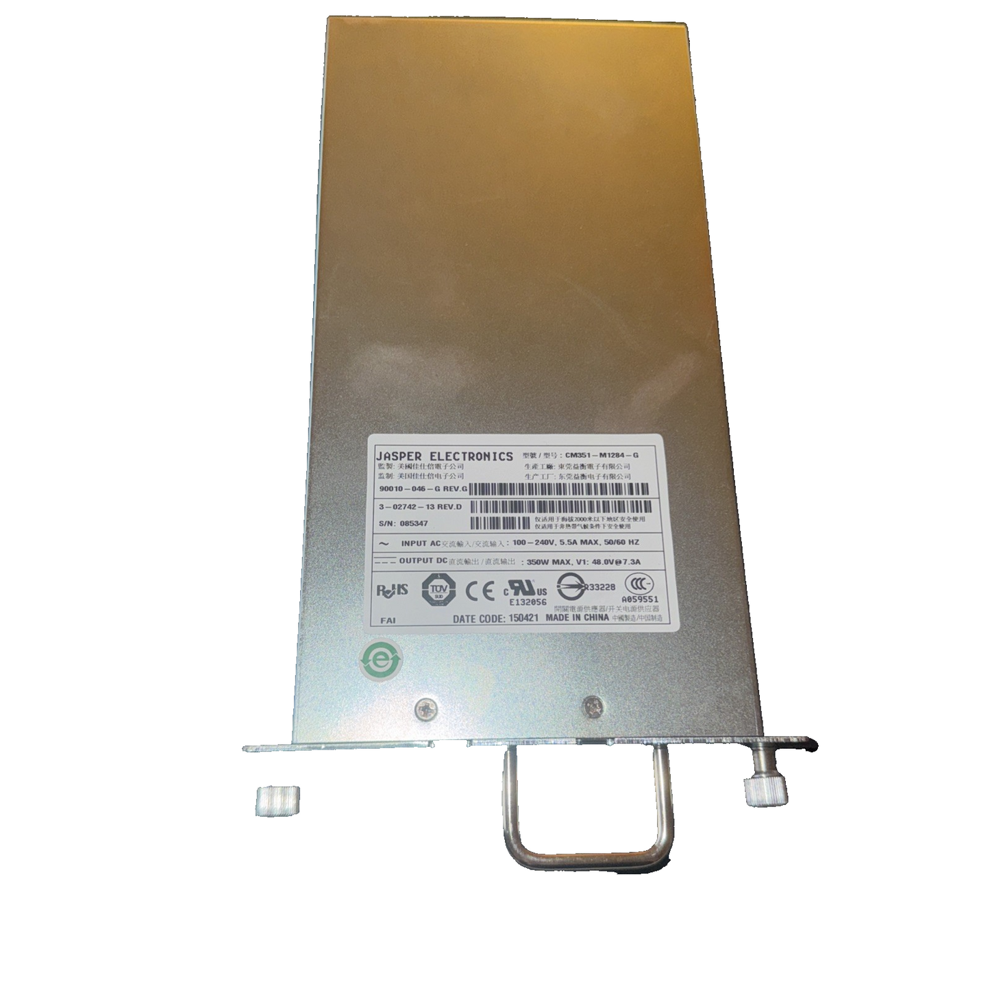 Jasper CM351-M1284-G 350W Power Supply 90010-046-G 3-02742-13 REV A 3-02742-13