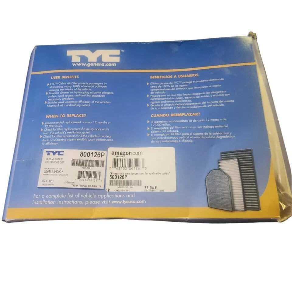 Premium Cabin Air Filter for Nissan RogueSentra - Fits 2014-2015 Rogue Select, TYC – a box of tf filter filters