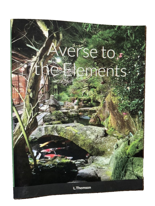 Averse to the Elements, DaveyDooDeals – a book with a picture of a stream in the middle of the book