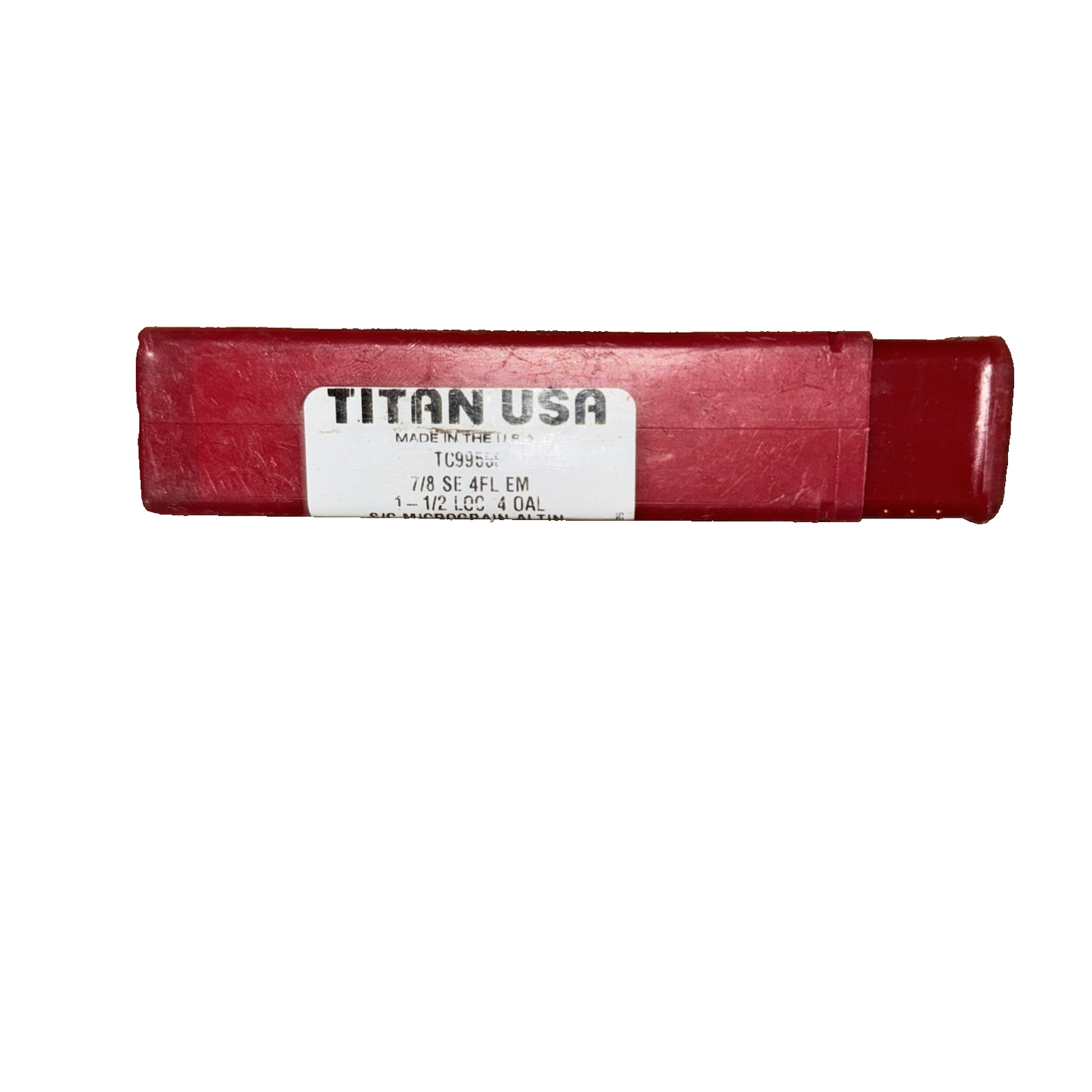 TitanUSA 7/8" Square End Mill Carbide 4 Flute 30° Helix Standard Length AlTiN\