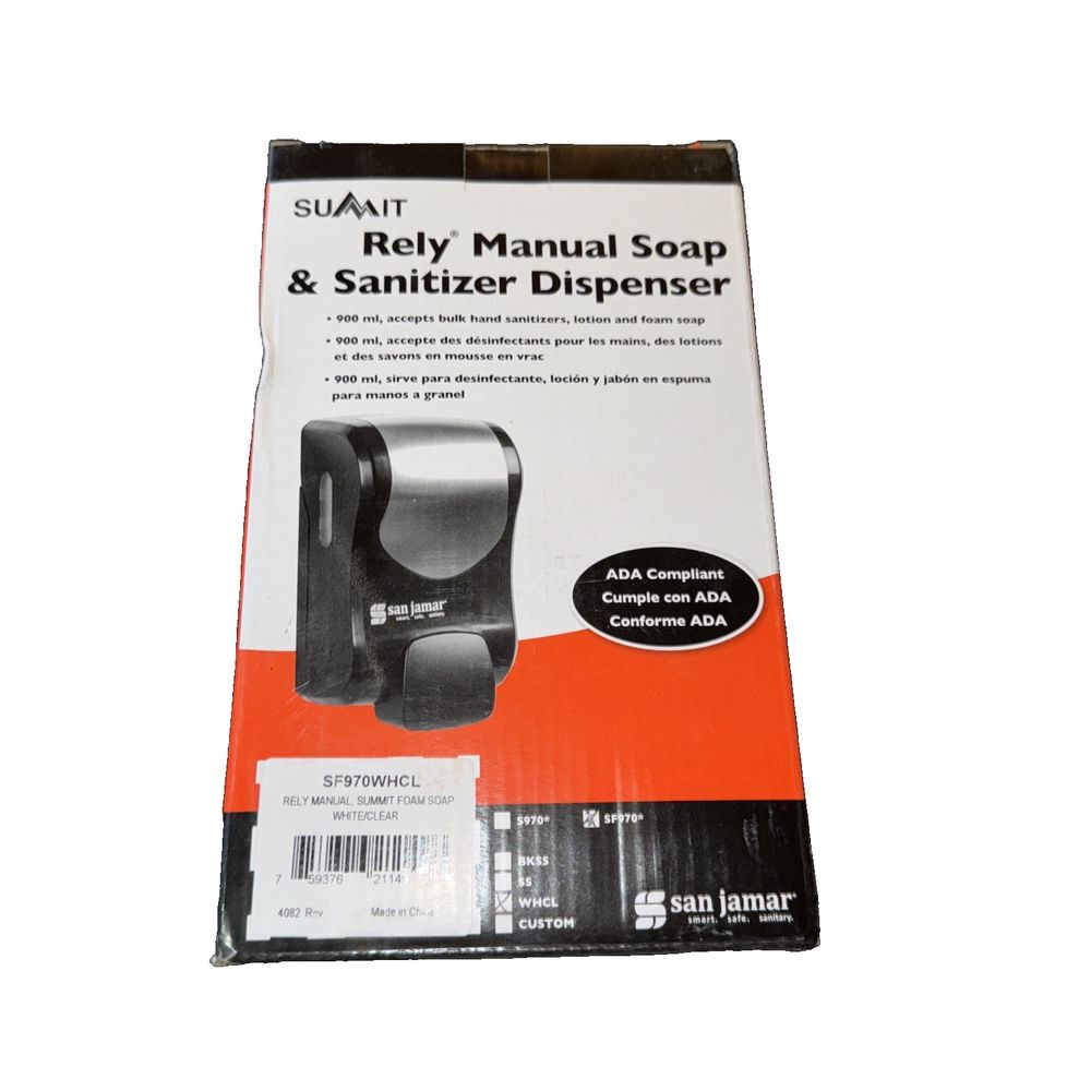 SF970WHCL - RELY MANUAL SUMMIT FOAM SOAP - WHCL – a box of a black and white product