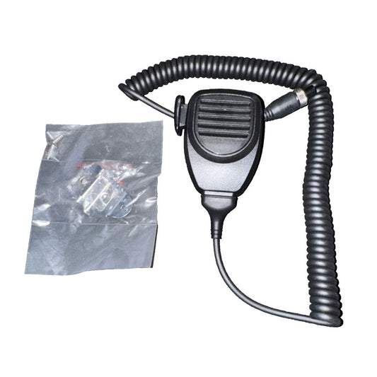 Speaker Microphone With Mount Clip, Unbranded – a black microphone with a bag of plastic material
