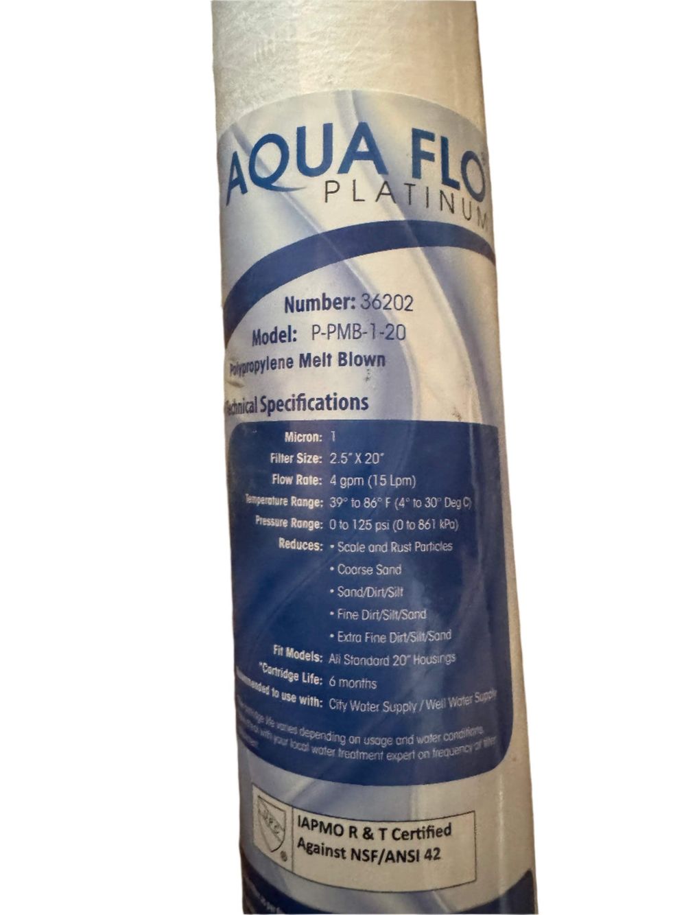 Aqua Flo Platinum Polypropylene Melt Blown P-PMB Series 36206, DaveyDooDeals – aquaplin under - p - b2 / b2 / b2 / b2 /