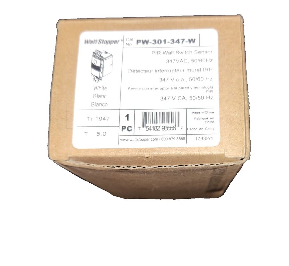 PIR Wall Switch Occupancy Sensor, 347V, White, Watt Stopper – a box of the new pw - 1 - 1 - 1 - 1 - 1 - 1