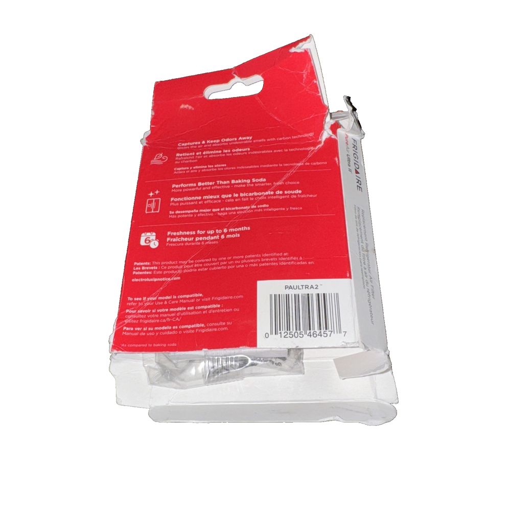 PureAir Ultra II Air Filter for Select Frigidaire Refrigerators – a red plastic bag with a white handle
