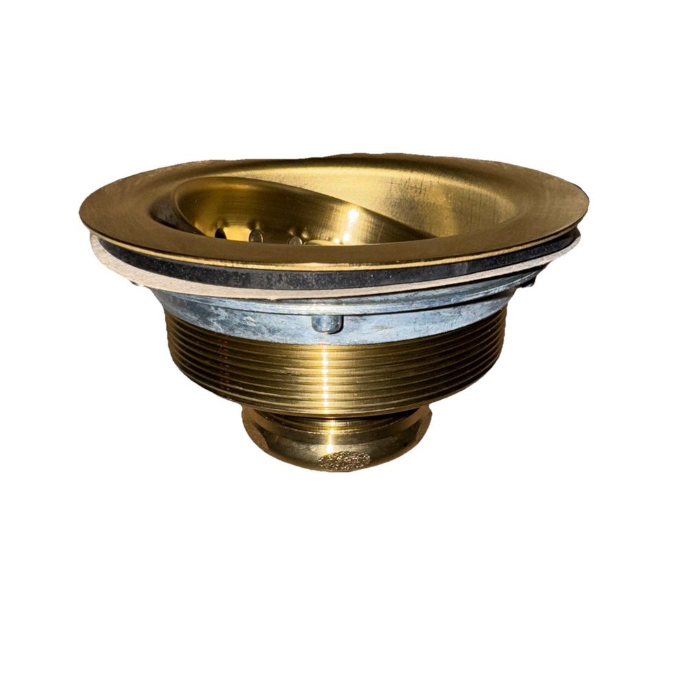 Kingston Brass K121BBB Fresno 3.5" Stainless Steel Kitchen Sink Basket Strainer – brass sink with drain