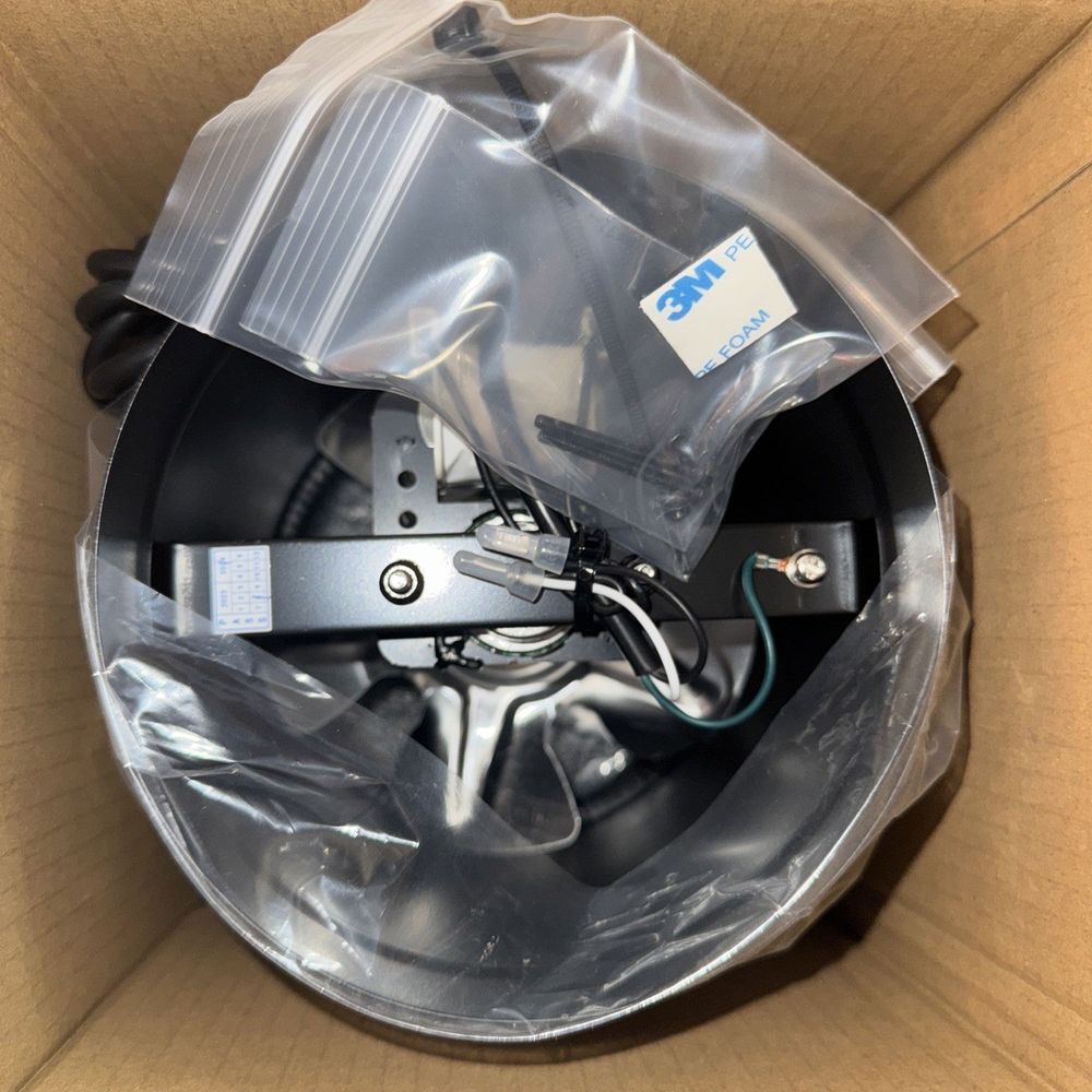 RAXIAL S6, Inline Booster Duct Fan with Speed Controller, 6-Inch – a box with a pair of scissors and a box with a pair of scissors