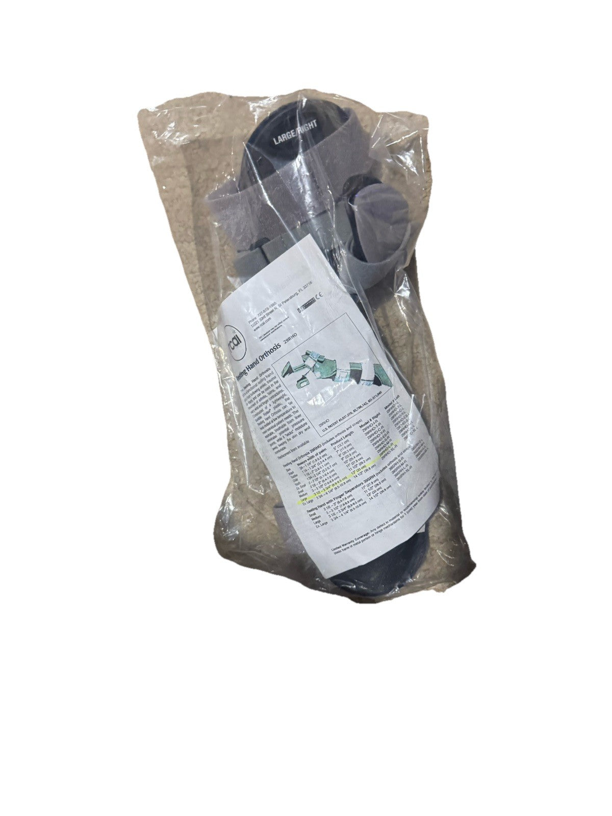 29RHO-L-R Resting Hand Right Orthosis WIthout Finger Seperators Large