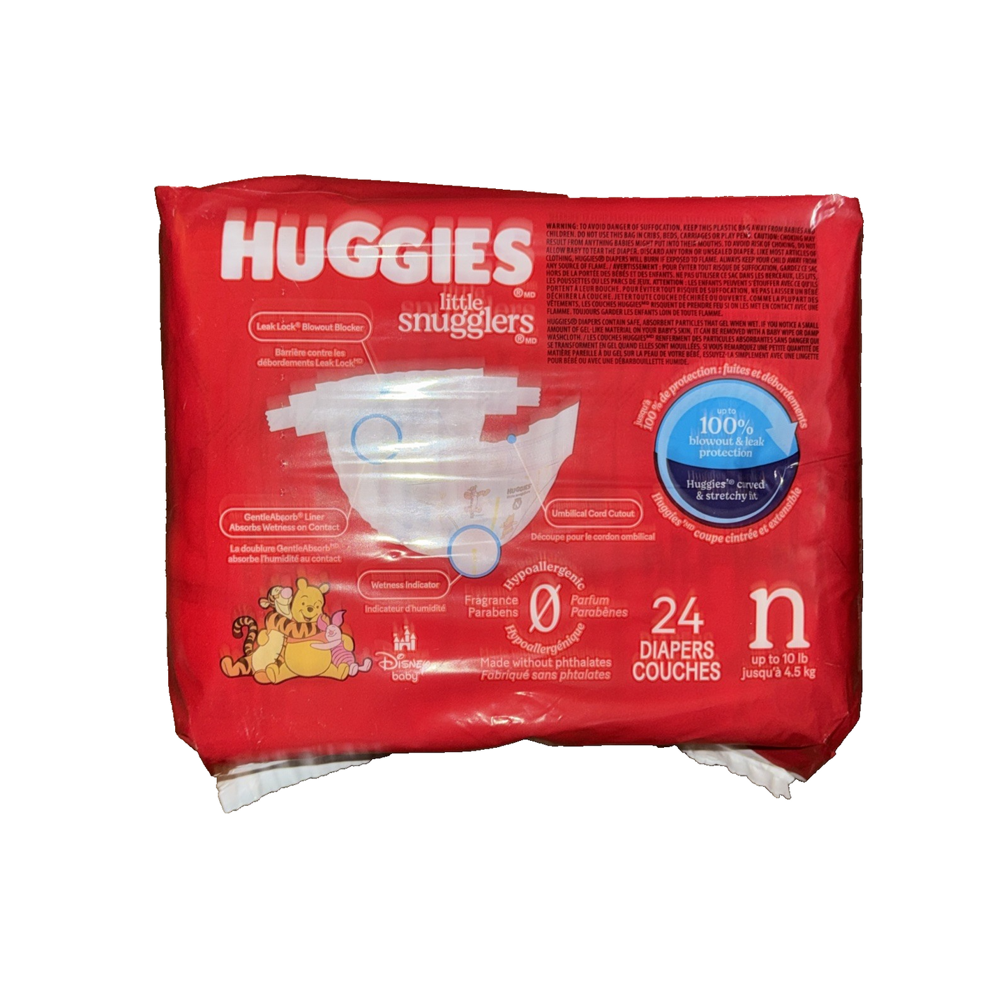 Huggies (52238) Little Snugglers Baby Diaper Newborn Up to 10 lbs, 24 Ct