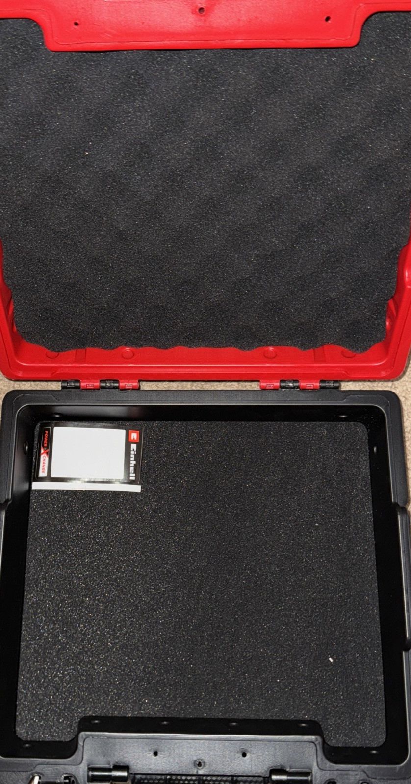 Einhell E-Box S35 Hard tool Case 14 Inches – a red case with a black handle