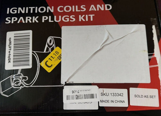 SCITOO 4 ignition coils with 4 iridium Spark Plugs for Subaru Forester 2.5L H4 – a box with a label on it