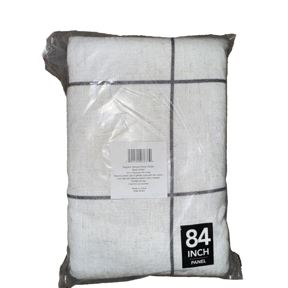 Elrene Home Fashions Brighton Windowpane Plaid Grid Blackout Window Curtain Pane – a white bag of white linen