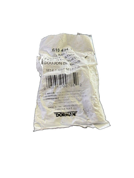 Dorman (610-434.1) M14-1.50 and 57.93mm Long Serrated Wheel Stud – a bag of white plastic bags with a white label