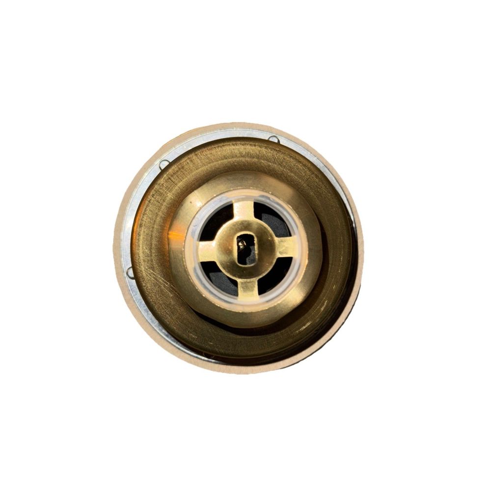 Kingston Brass K121BBB Fresno 3.5" Stainless Steel Kitchen Sink Basket Strainer – a brass plated metal door stop with a black knob