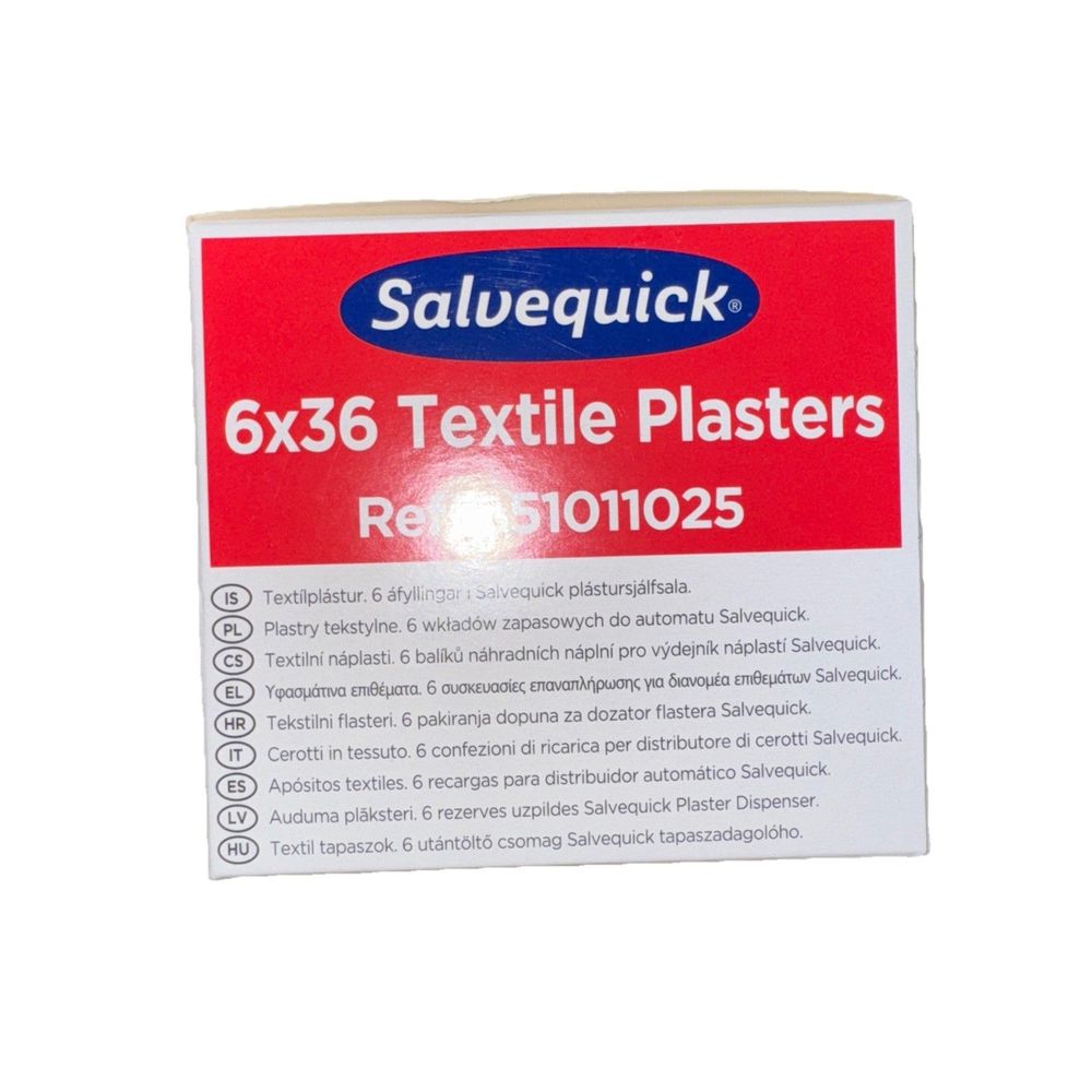 SALVEQUICK FABRIC BANDAGE REFILLS (6 x 36/PACK) – salic 6x6 textile plaster