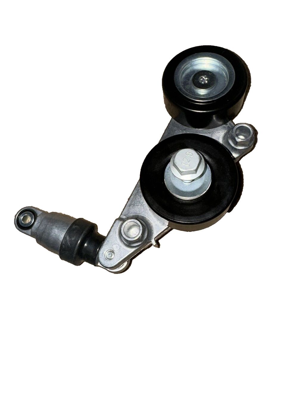 Dorman 419-310 Accessory Drive Belt Tensioner Assembly Compatible with Select H – a pair of black plastic caste wheels with a white backgro…