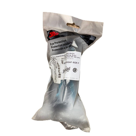 3m Solus Protective Eyewear 2000 Series Scotch Gard Gray/Blue-Green – a bag of blue plastic bags with a white label
