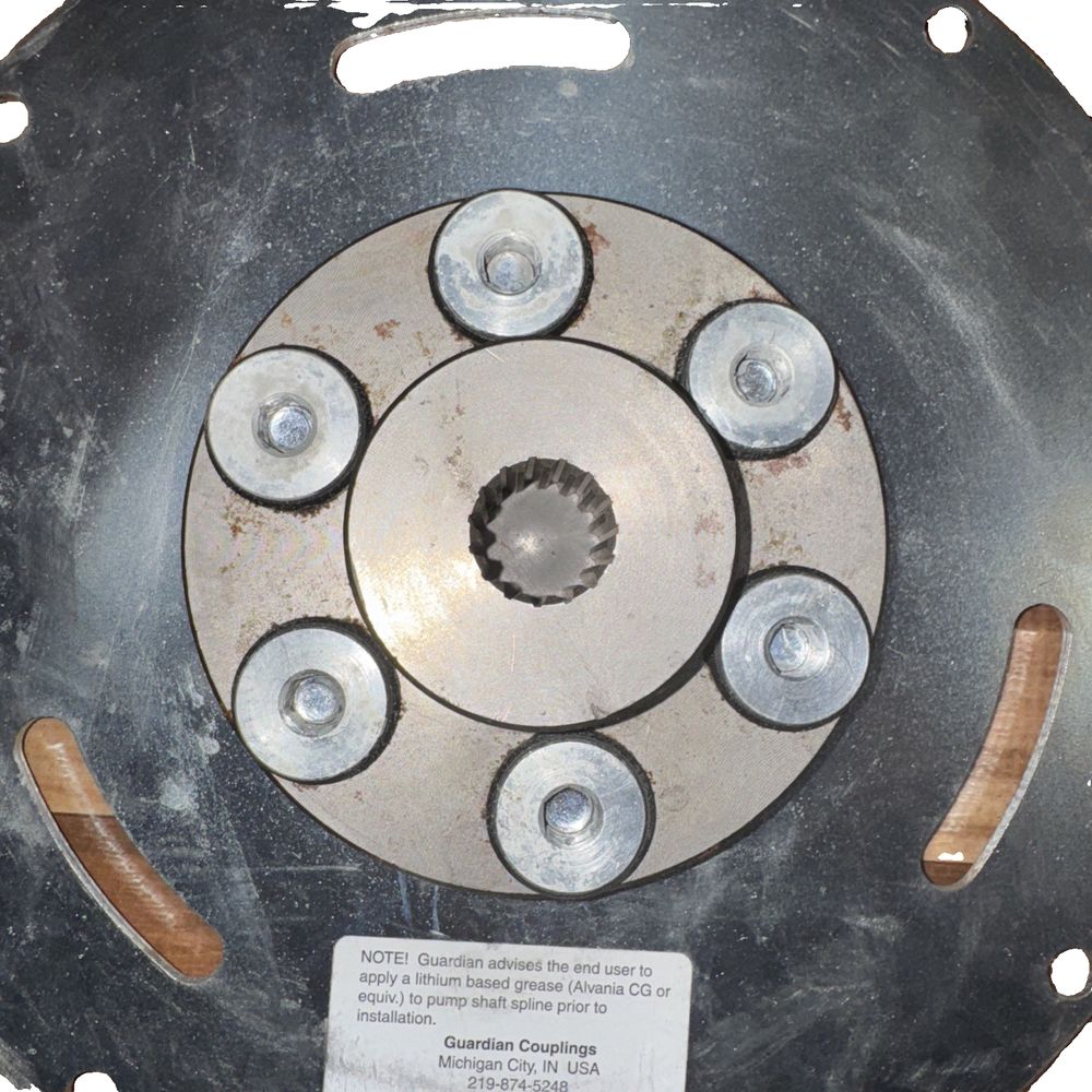 Genie Lift Part #128022GT - Guardian Couplings – a close up of a metal object with a label