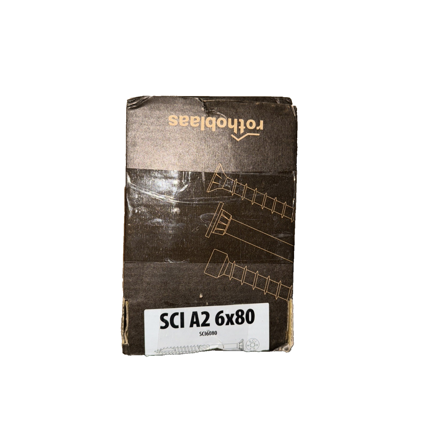 SCI A2 Countersunk Screw 6x80 100 Pack