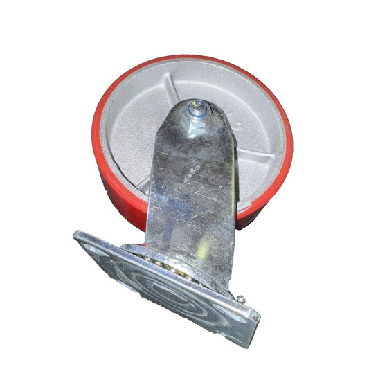 POWERFIST Poly/Steel Swivel Caster 6" – a red plastic wheel with a metal handle
