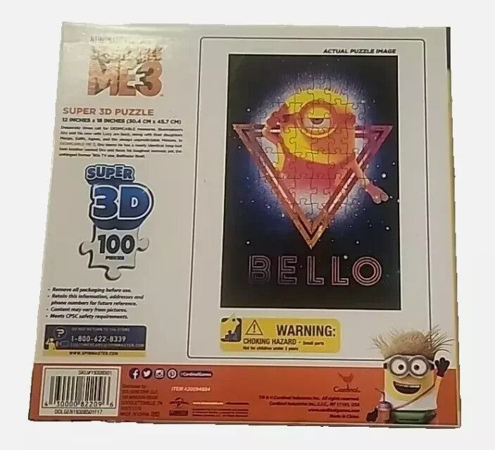 Despicable Me 3 3D Puzzle - 100 Pieces - Brand New in Box - Fun & Engaging!, Cardinal – the simpsonss - the simpsonss - the simpsonss - the…