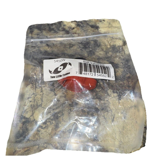 Two Little Fishies Ball Valve 5/8" Tube – a bag of red and white marble