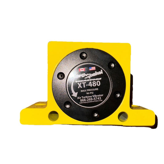 EarthQuake Vibrators XT-480 Pneumatic Turbine Vibrator, DaveyDooDeals – a yellow plastic clample with a black and yellow plastic clample