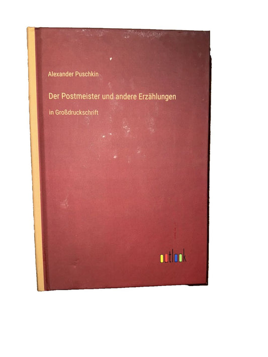 Der Postmeister und andere Erzhlungen: in Grodruckschrift, DaveyDooDeals – a book with a red cover and a yellow title