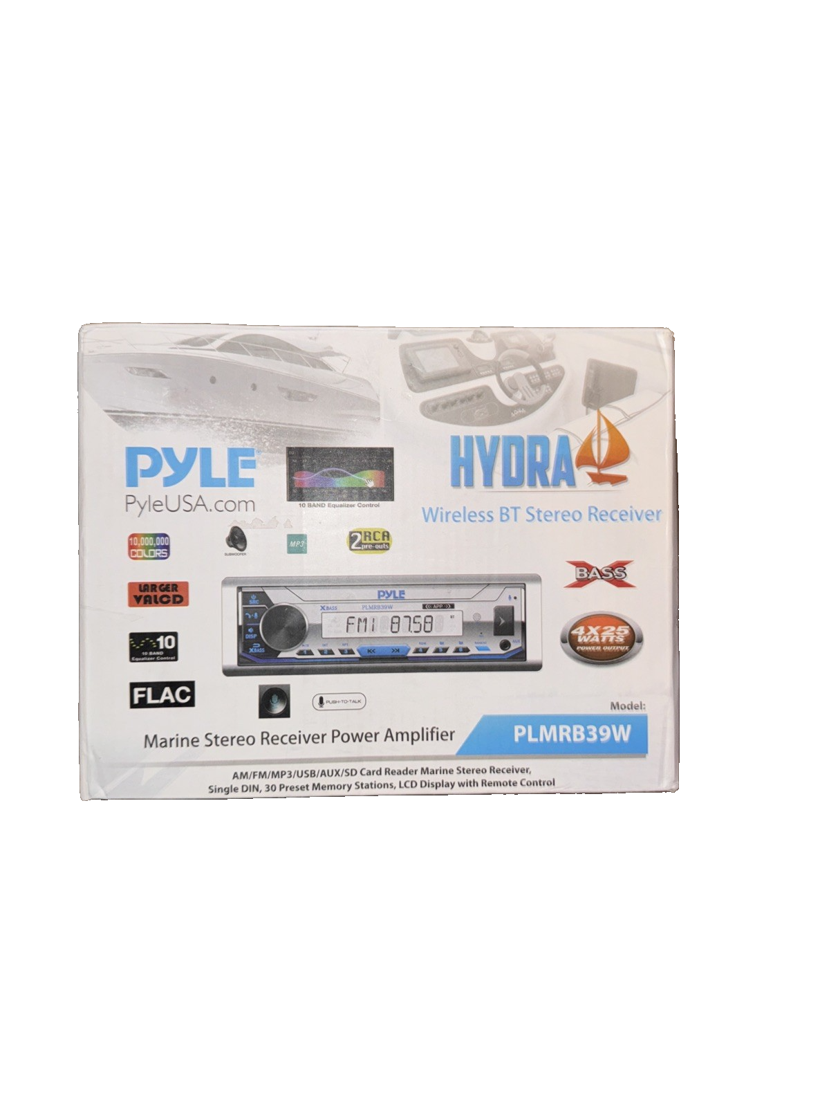 Pyle Marine Stereo Receiver Power Amplifier PLMRB39W