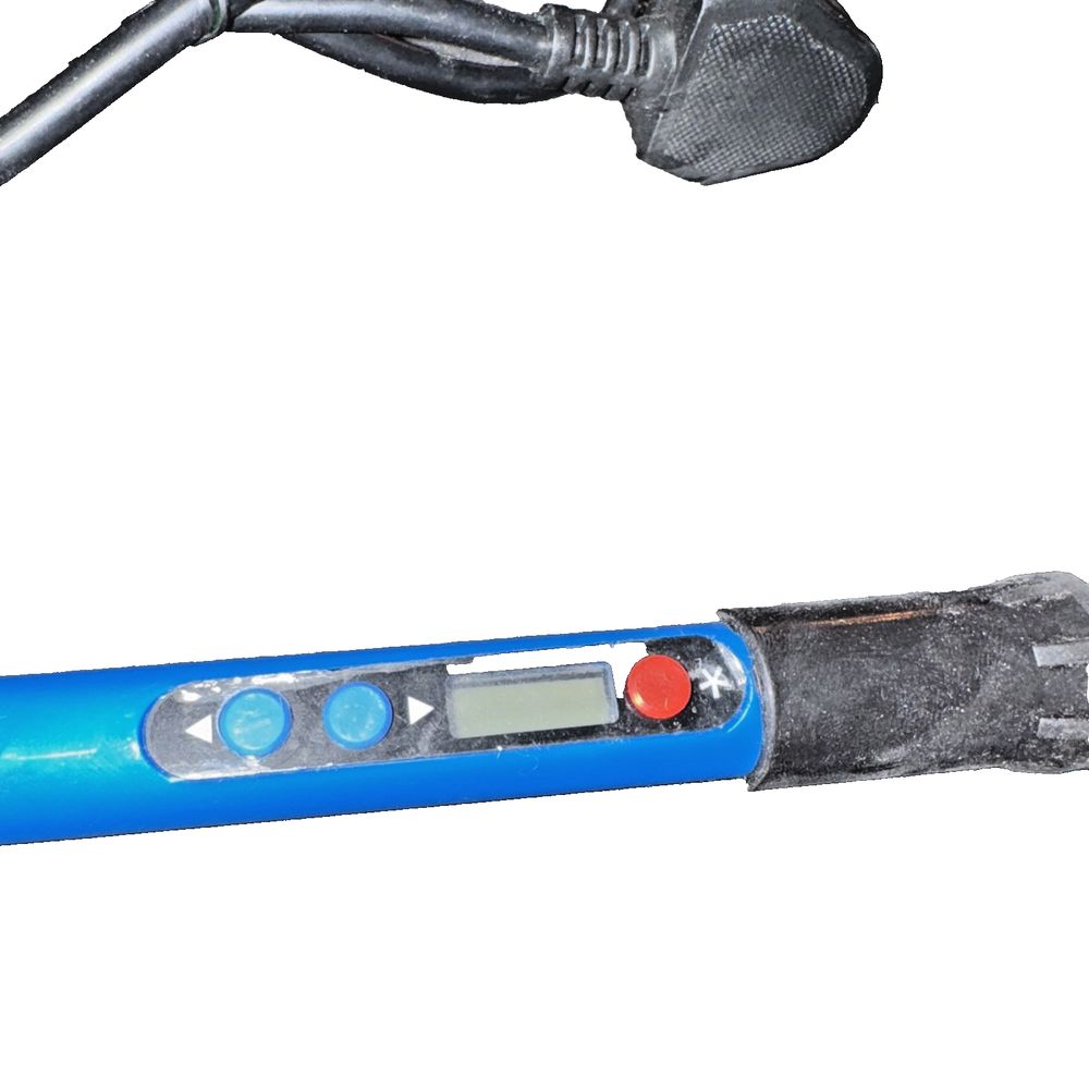 Soldering Iron with heat display EU PLug, DaveyDooDeals – a blue and black digital digital meter