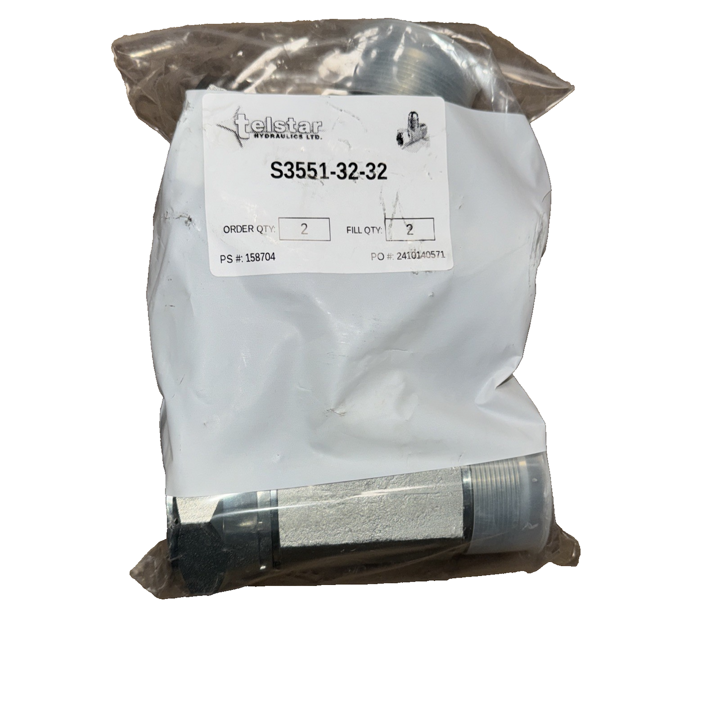 Fairview S3551-32-32 Hydraulic Tee Fitting 2" Tube x 2" Tube x 2" Female JIC 37°