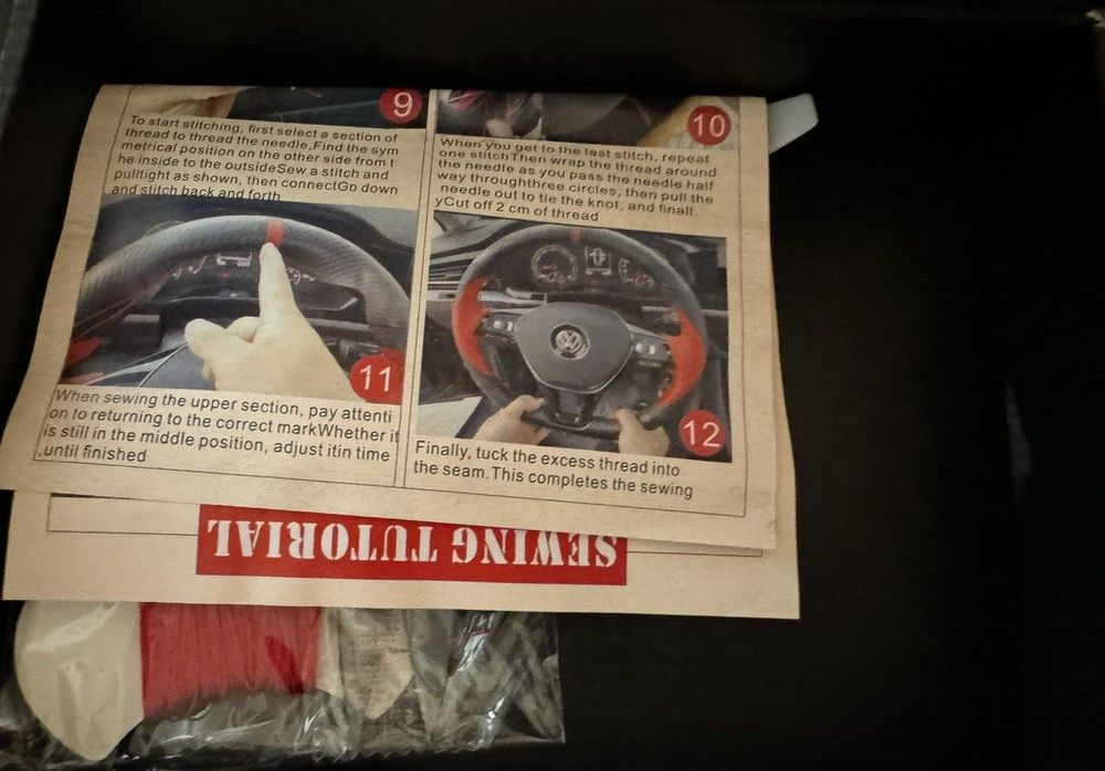 Eiseng Steering Wheel Cover for 8th Honda Civic 2007 2008 2009 2010 2011 Genuine – a box with a newspaper and a car