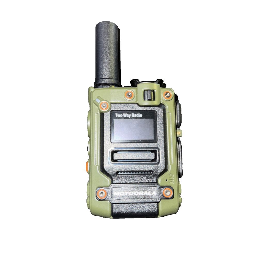 Motorola 2 Way Walkie Talkie Talkabout (No Batteries/Cords) – a walkie with two buttons and a button