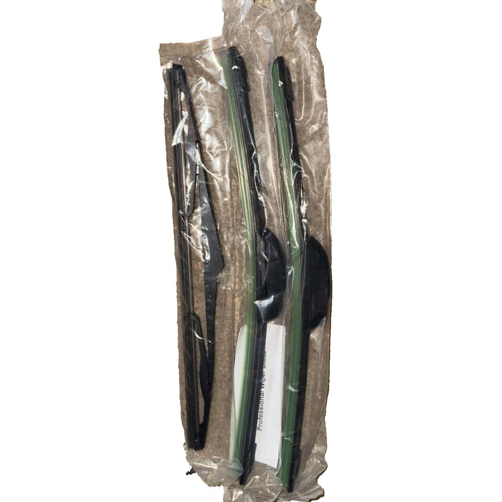 Parrati High Performance Set of 3 All season Windshielf wipers, with Rear Wiper – a bag of green and black paint brushes