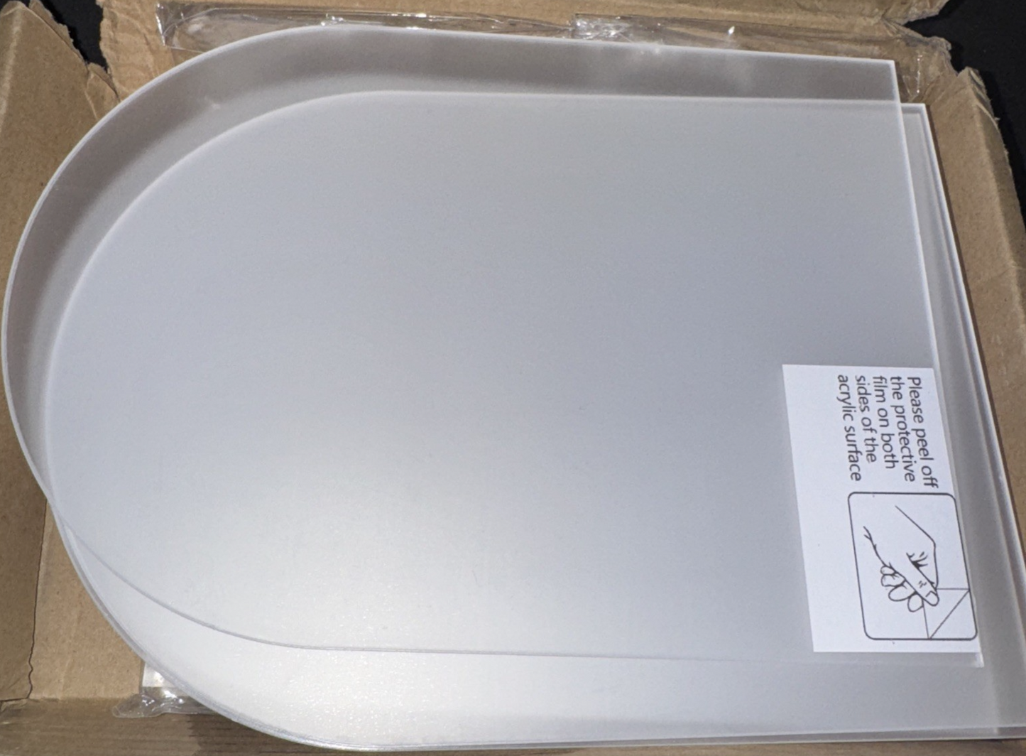 5x7 Inch Frosted Arch Acrylic Sign With Clear Stand 10 pack
