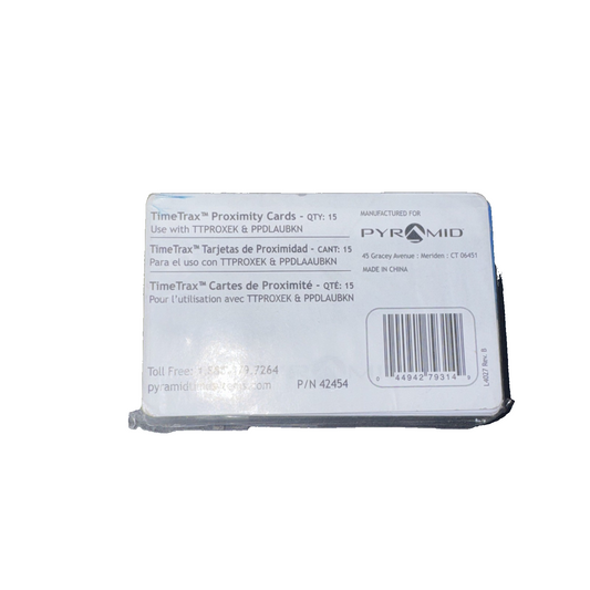 PYRAMID TECH 42454 Trax Prox 15Pk Proximity Badges