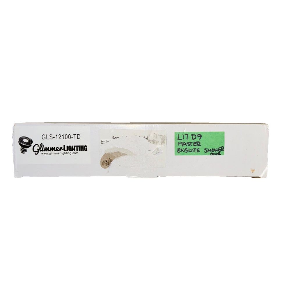 GLIMMER GLS-12100-TD 100W DIMMABLE DRIVER 12V, DaveyDooDeals – a white box of glues with a green label