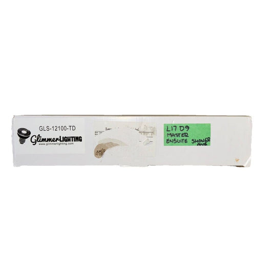 GLIMMER GLS-12100-TD 100W DIMMABLE DRIVER 12V, DaveyDooDeals – a white box of glues with a green label