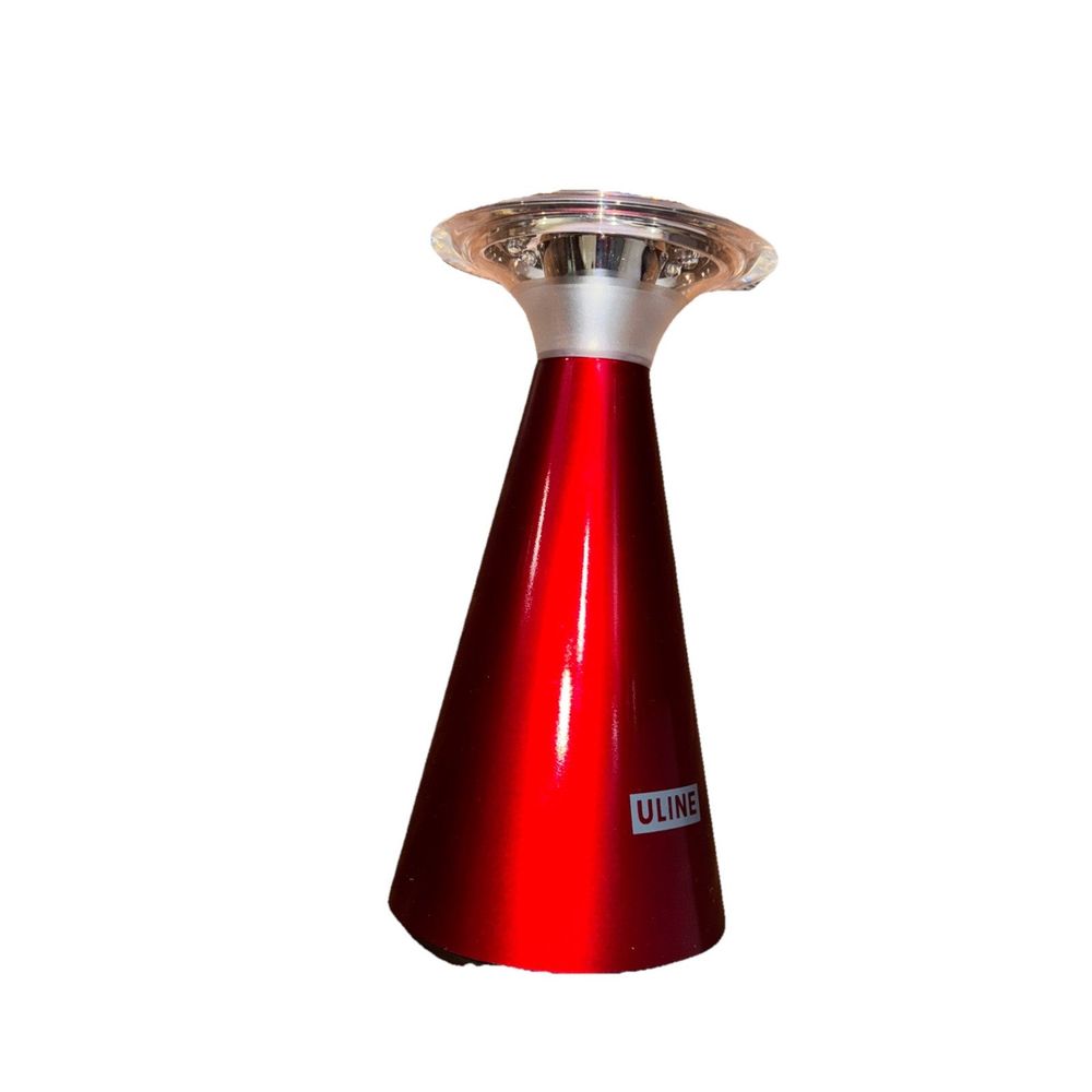 Uline Touch Top H-3990R 4 1/2" x 8 1/2" Red, DaveyDooDeals – a red and silver cone shaped object